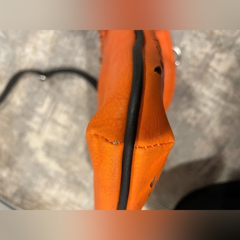 Victoria Leland Designs Orange Cut Out Crossbody Purse 👛 Summer Color Pop! - Picture 6 of 12